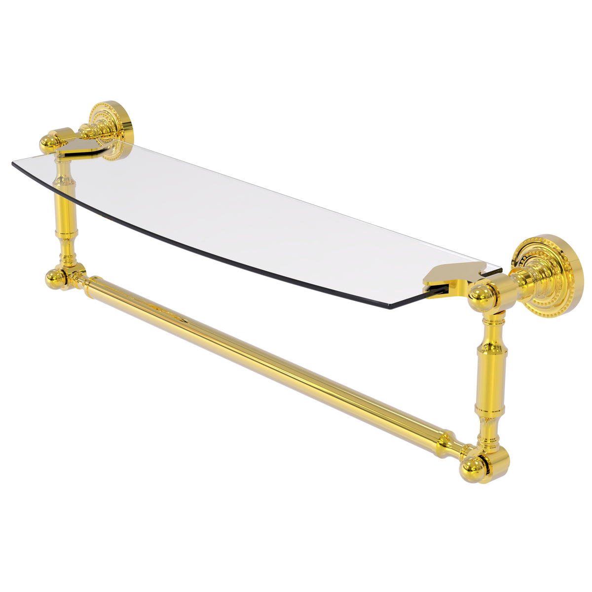 Dottingham Collection Glass Vanity Shelf  with Integrated Towel Bar