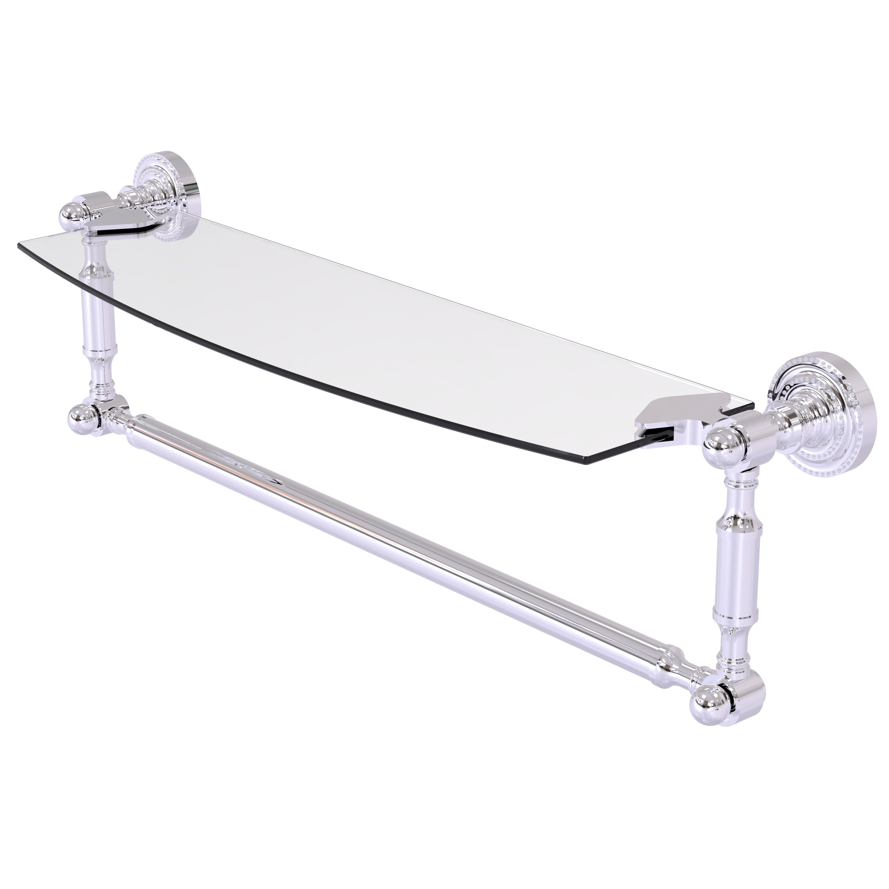 Dottingham Collection Glass Vanity Shelf  with Integrated Towel Bar