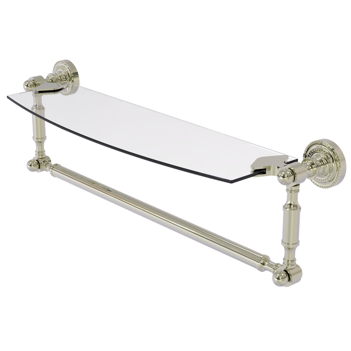 Dottingham Collection Glass Vanity Shelf  with Integrated Towel Bar