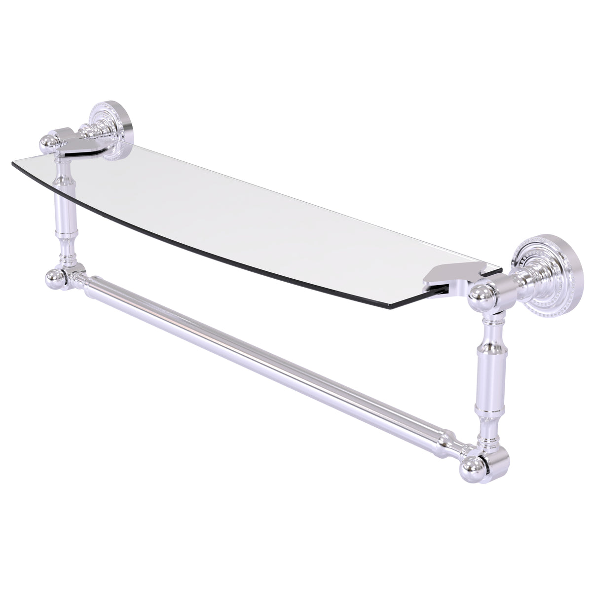Dottingham Collection Glass Vanity Shelf  with Integrated Towel Bar