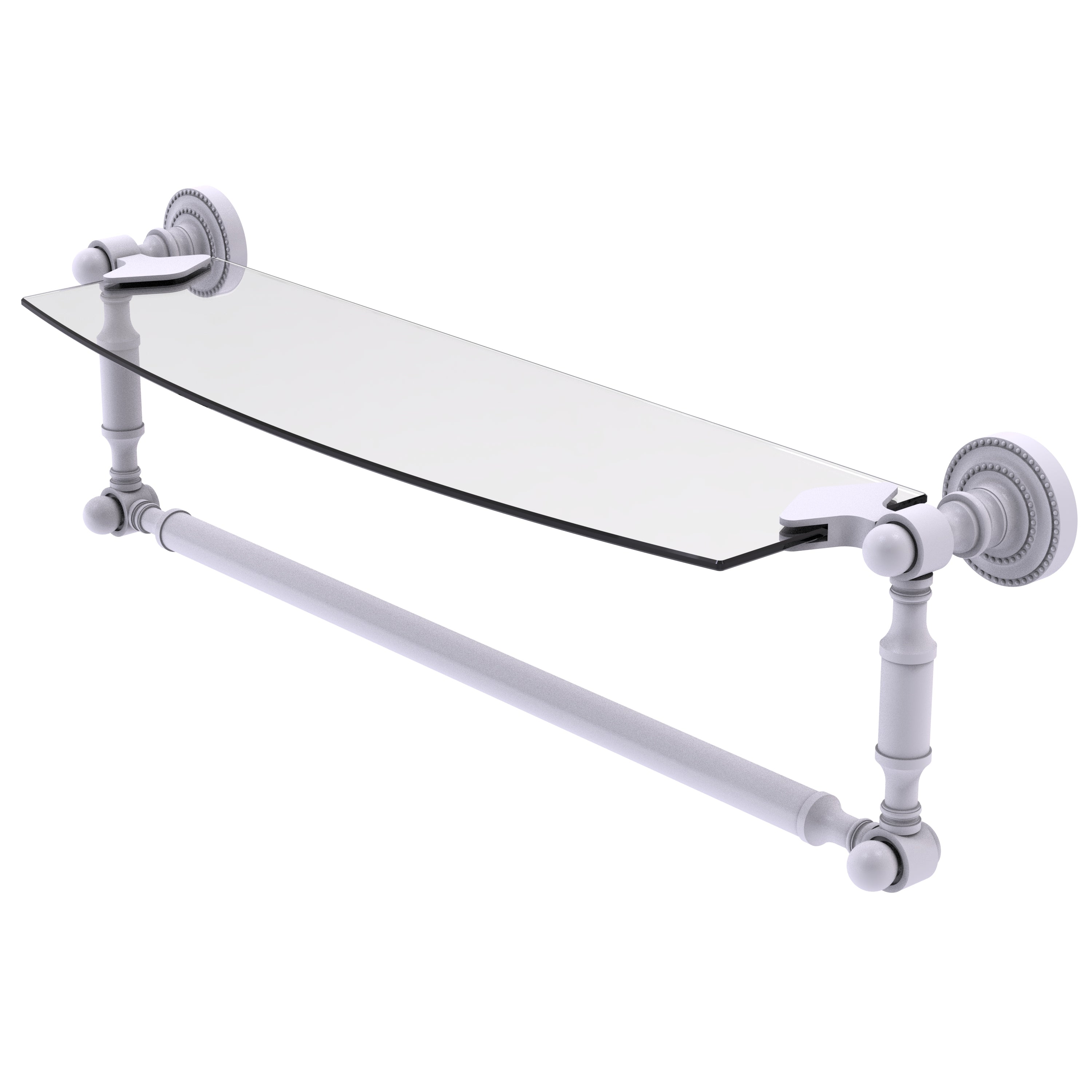Dottingham Collection Glass Vanity Shelf  with Integrated Towel Bar