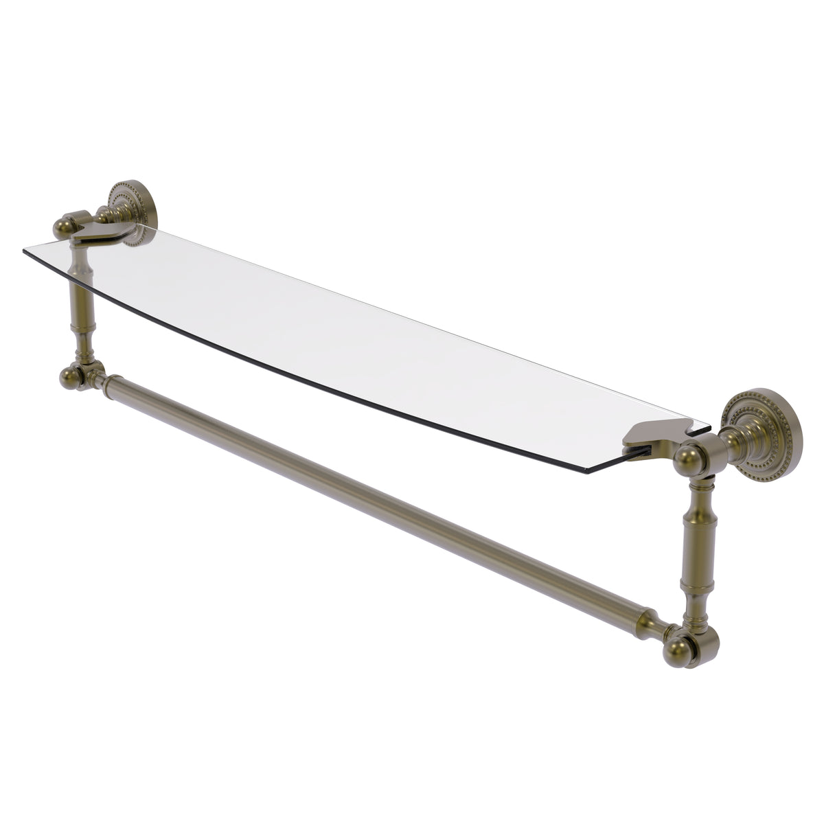 Dottingham Collection Glass Vanity Shelf  with Integrated Towel Bar