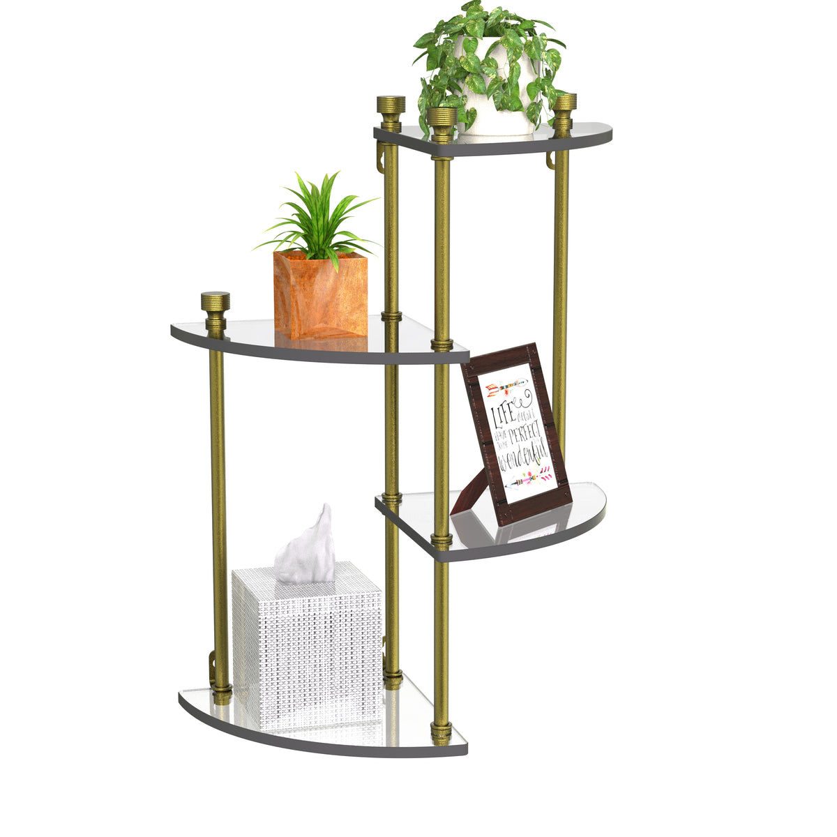 Foxtrot 4 Tier Glass Wall Shelf