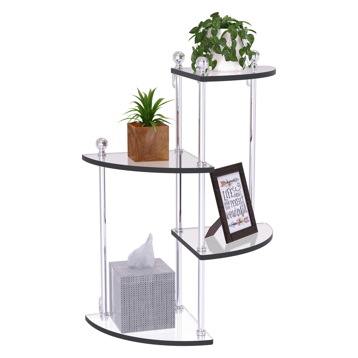 Mambo 4 Tier Glass Wall Shelf