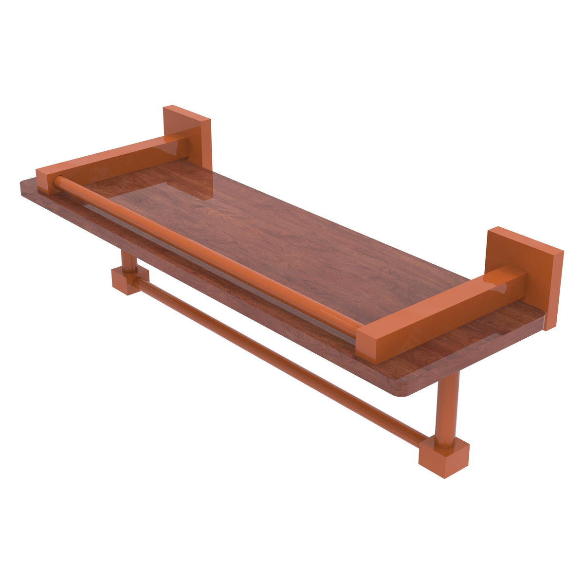 Montero Collection IPE Ironwood Shelf with Gallery Rail and Towel Bar