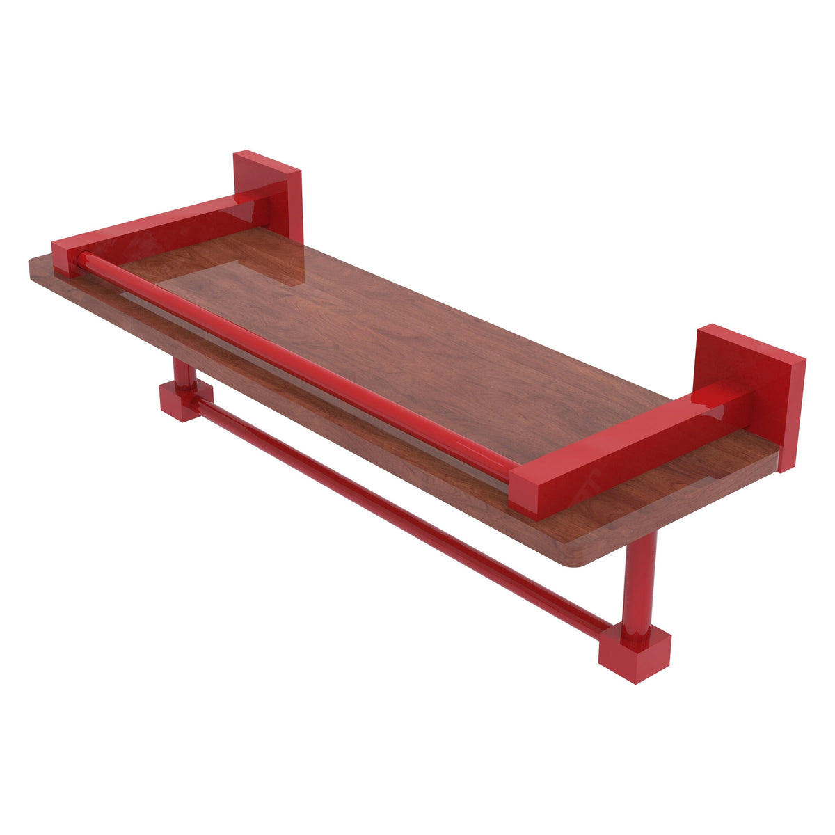 Montero Collection IPE Ironwood Shelf with Gallery Rail and Towel Bar