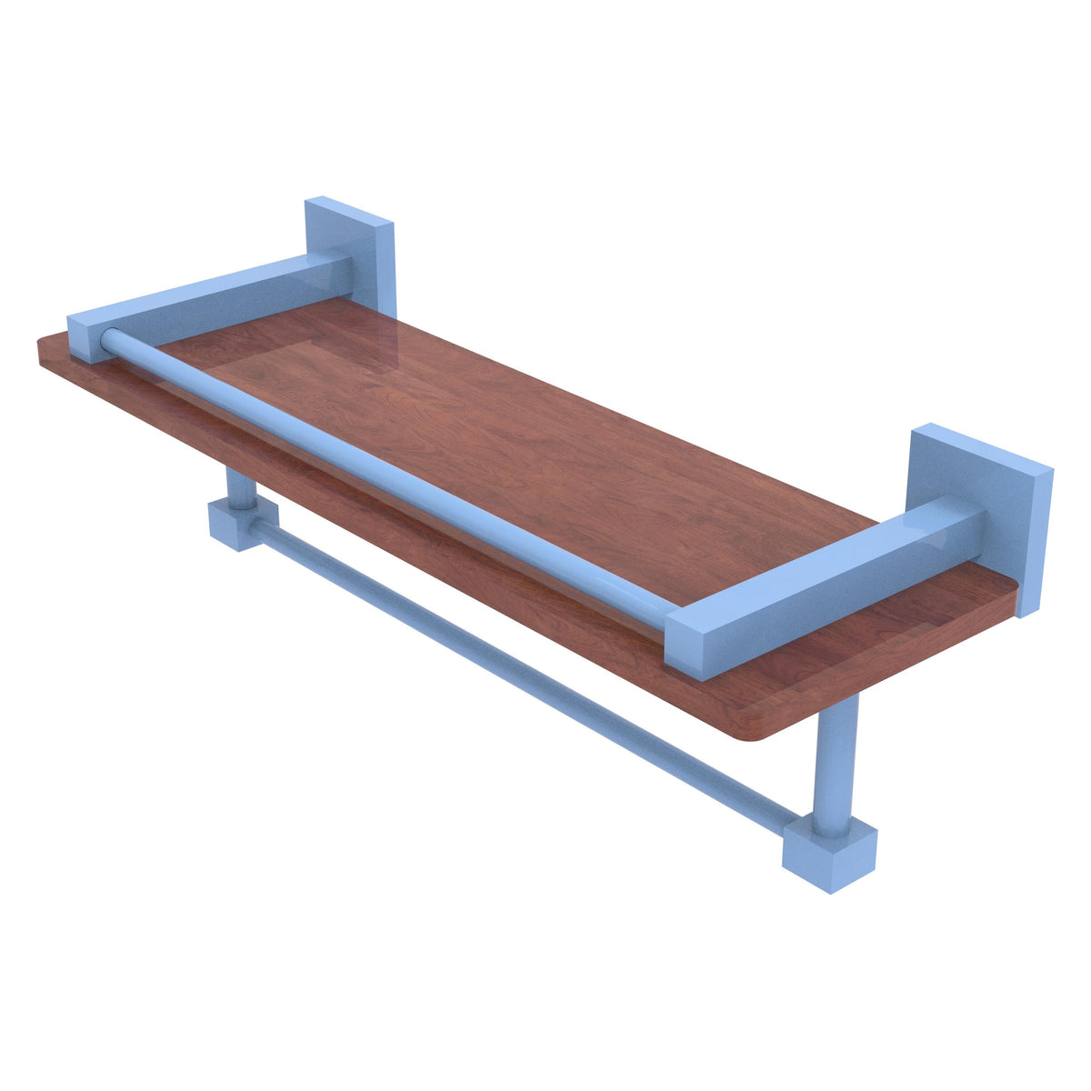 Montero Collection IPE Ironwood Shelf with Gallery Rail and Towel Bar
