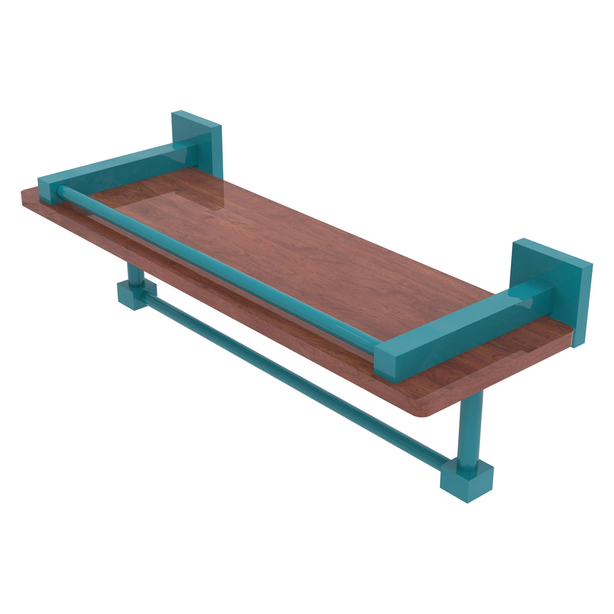 Montero Collection IPE Ironwood Shelf with Gallery Rail and Towel Bar