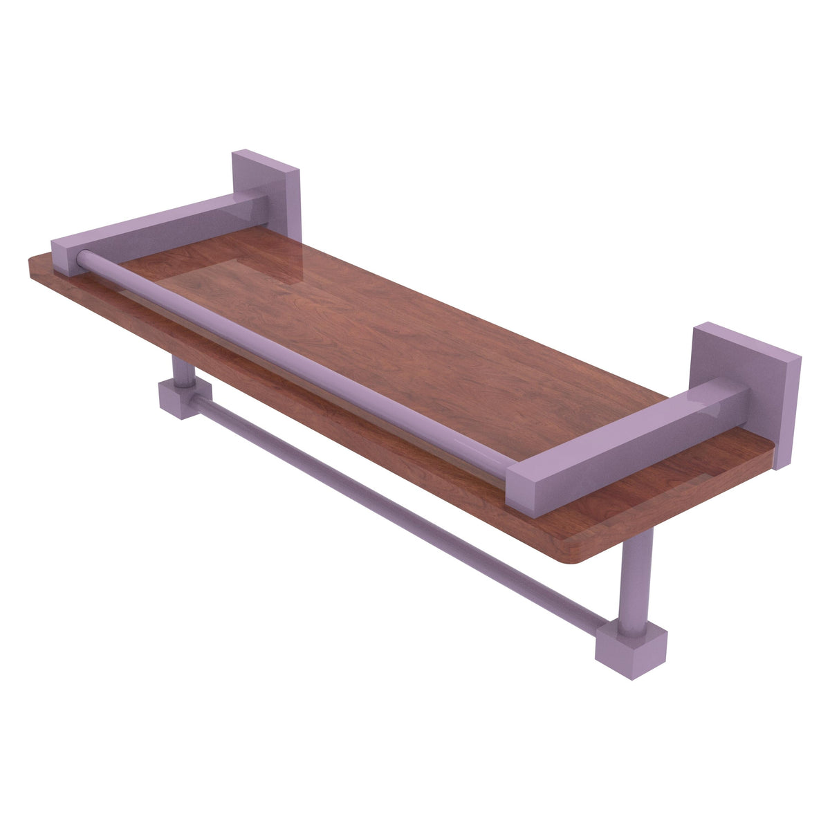 Montero Collection IPE Ironwood Shelf with Gallery Rail and Towel Bar