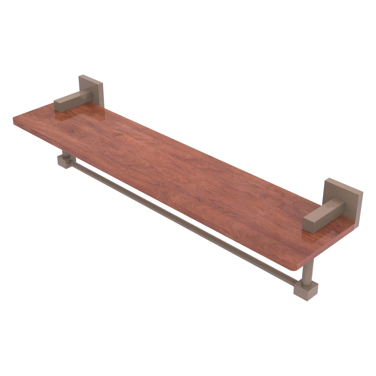 Montero Collection Solid IPE Ironwood Shelf with Integrated Towel Bar