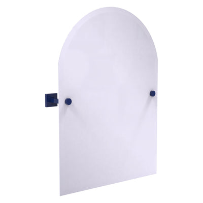 Montero Collection Contemporary Frameless Arched Top Tilt Mirror with Beveled Edge