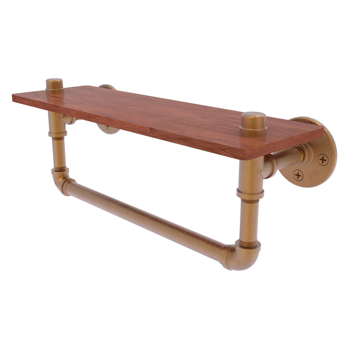 Pipeline Collection Ironwood Shelf with Towel Bar