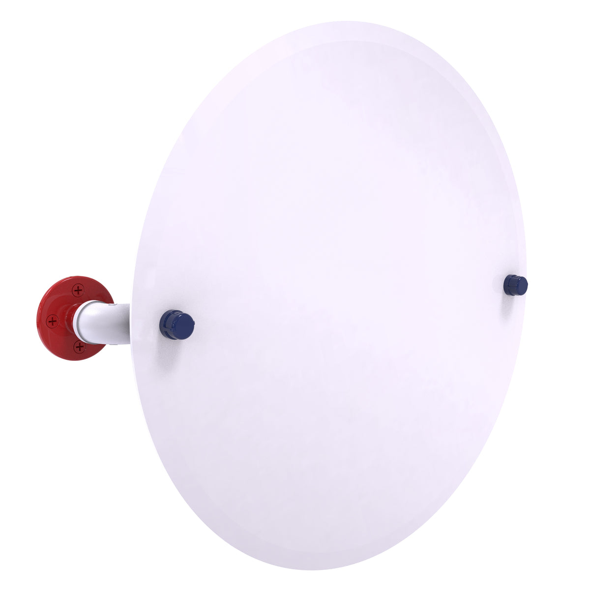 Patriotic Pipeline Collection Frameless Round Wall Mounted Tilt Mirror