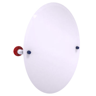 Patriotic Pipeline Collection Frameless Oval Wall Mounted Tilt Mirror