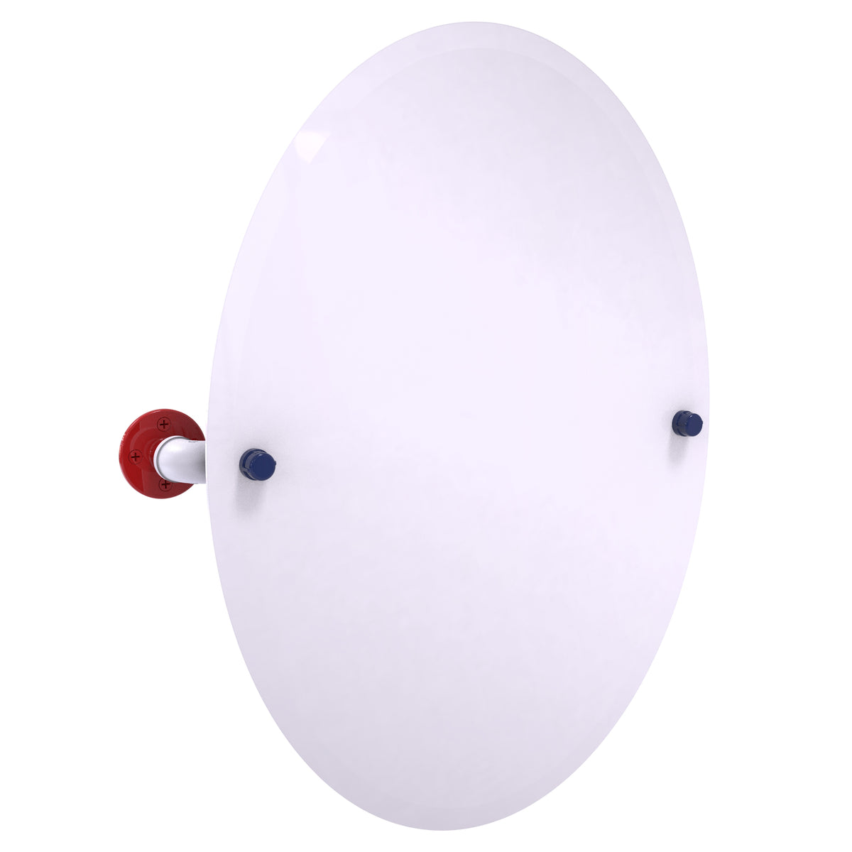 Patriotic Pipeline Collection Frameless Oval Wall Mounted Tilt Mirror