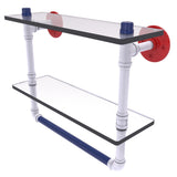 Patriotic Pipeline Collection Double Glass Shelf with Towel Bar