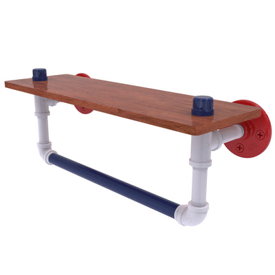 Patriotic Pipeline Collection Wood Shelf with Towel Bar