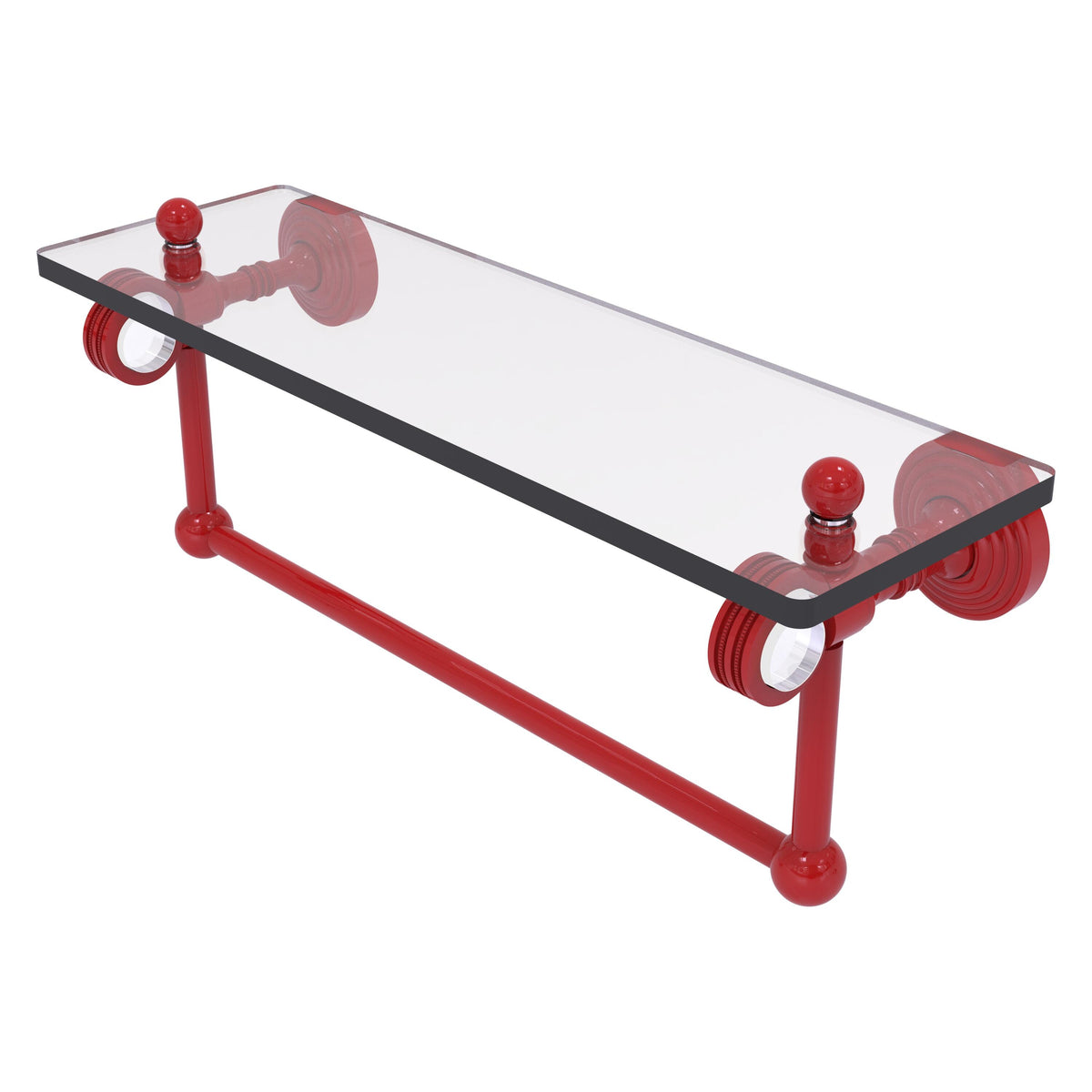 Pacific Grove Collection Glass Shelf with Towel Bar with Dotted Accents