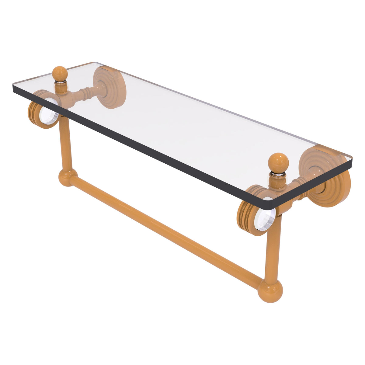 Pacific Grove Collection Glass Shelf with Towel Bar with Dotted Accents