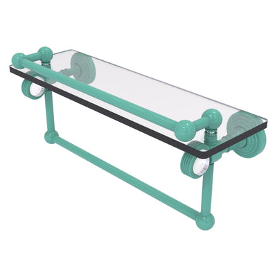 Pacific Grove Collection Glass Shelf with Gallery Rail and Towel Bar with Grooved Accents