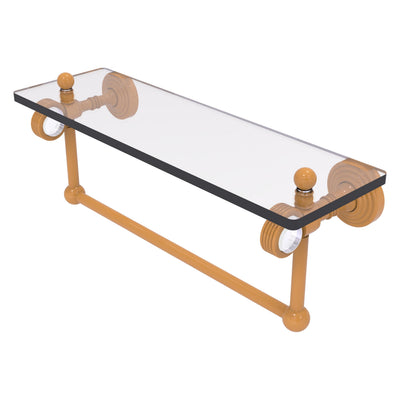 Pacific Grove Collection Glass Shelf with Towel Bar with Grooved Accents