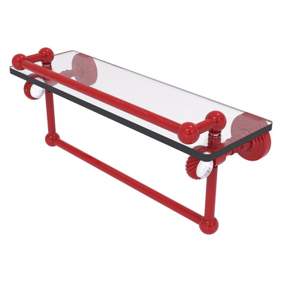 Pacific Grove Collection Glass Shelf with Gallery Rail and Towel Bar with Twisted Accents