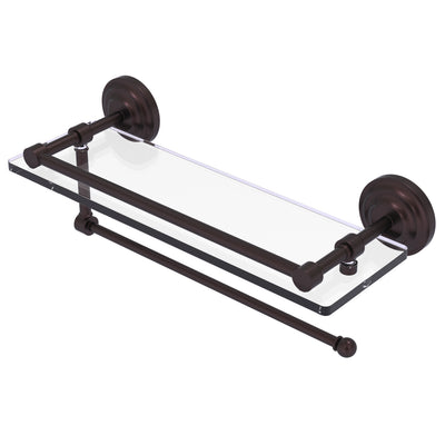 Prestige Que New Paper Towel Holder with Gallery Glass Shelf