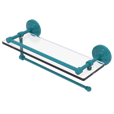 Prestige Que New Paper Towel Holder with Gallery Glass Shelf