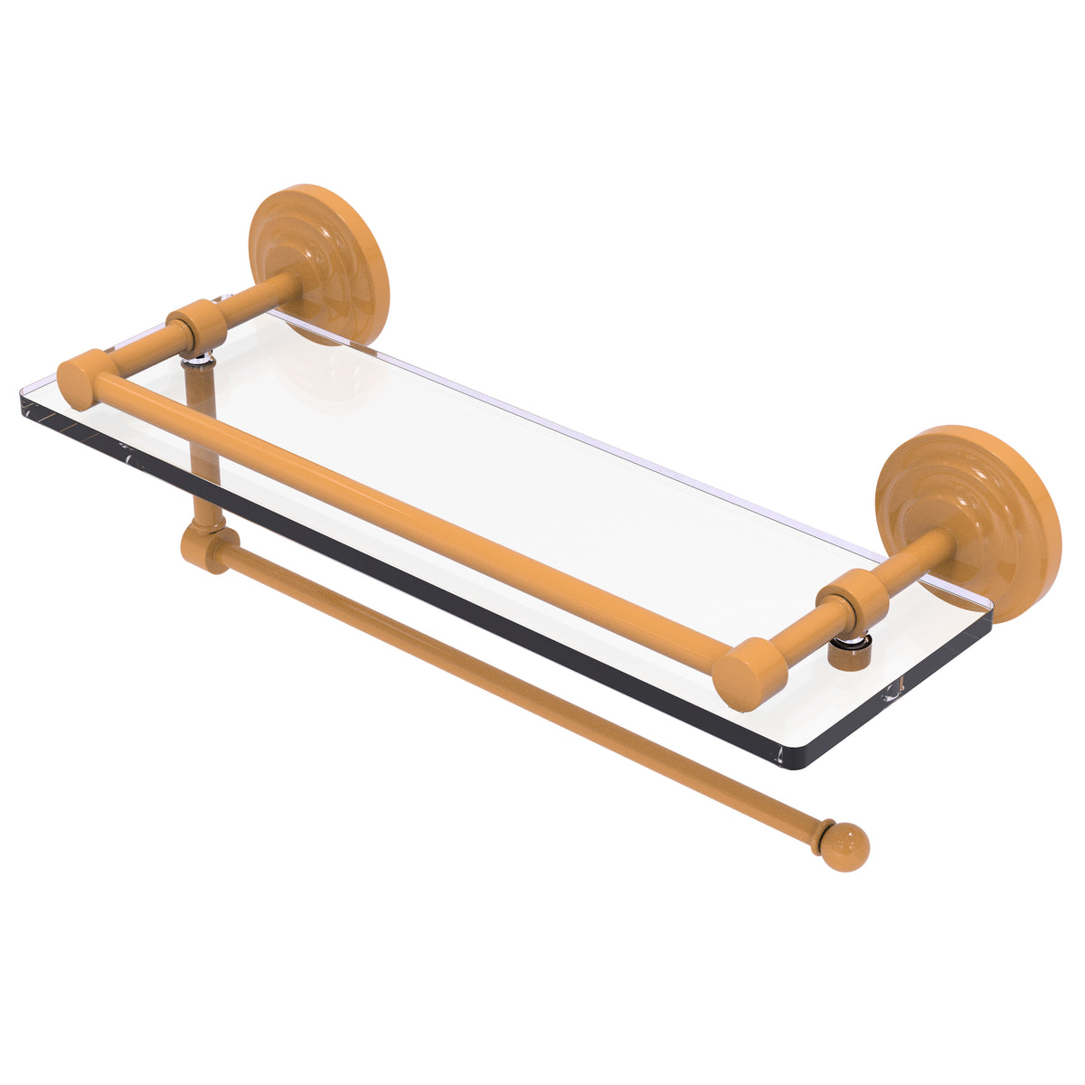 Prestige Que New Paper Towel Holder with Gallery Glass Shelf