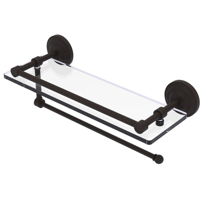 Prestige Que New Paper Towel Holder with Gallery Glass Shelf