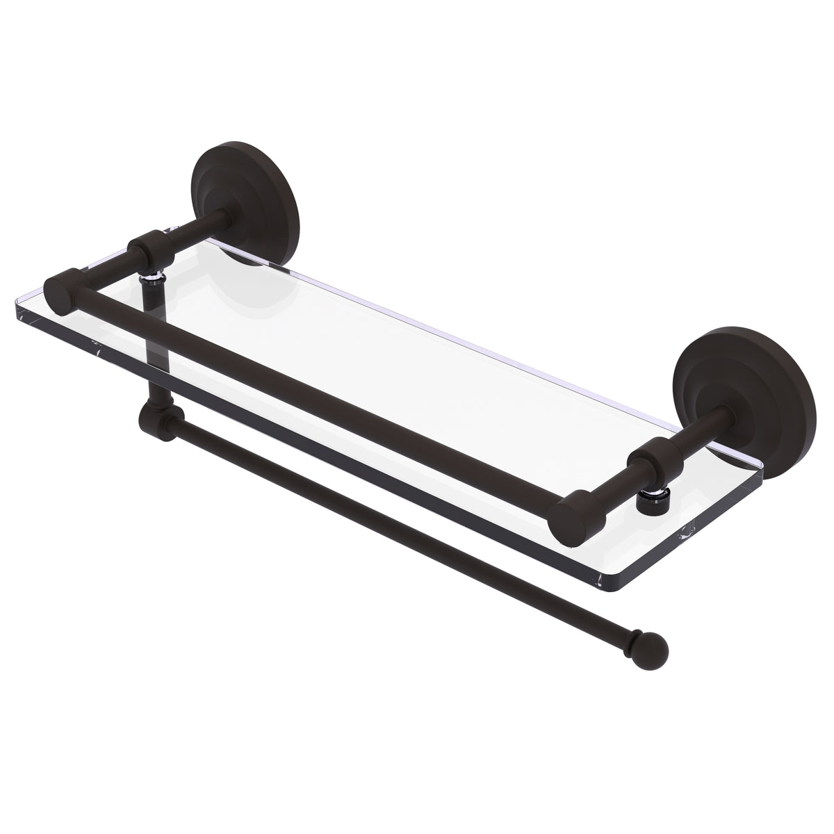 Prestige Que New Paper Towel Holder with Gallery Glass Shelf