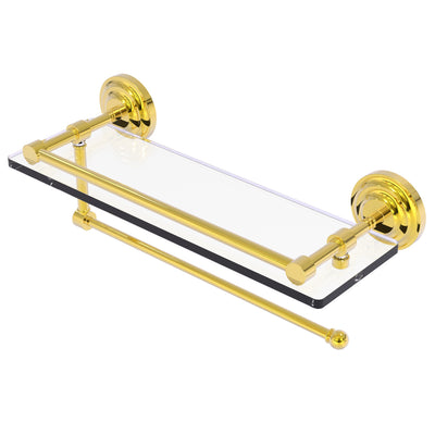 Prestige Que New Paper Towel Holder with Gallery Glass Shelf