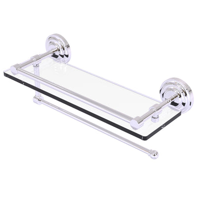 Prestige Que New Paper Towel Holder with Gallery Glass Shelf