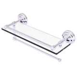 Prestige Que New Paper Towel Holder with Gallery Glass Shelf