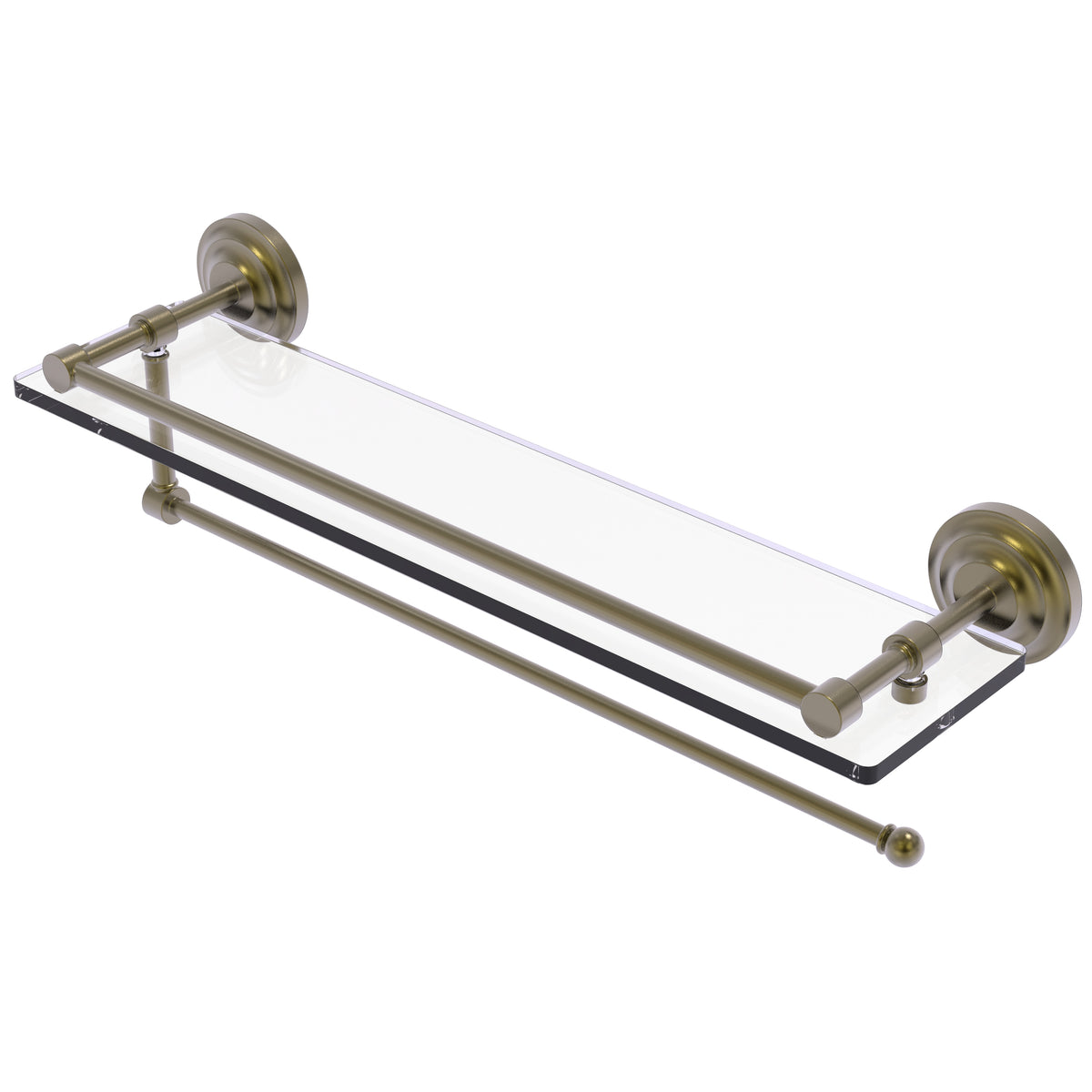 Prestige Que New Paper Towel Holder with Gallery Glass Shelf