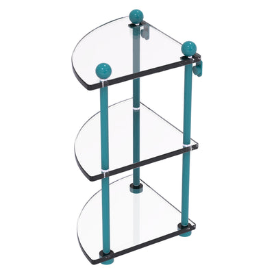 Three Tier Corner Glass Shelf