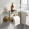 Prestige Regal Collection Two Post Toilet Tissue Holder with Glass Shelf