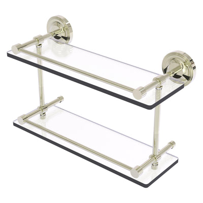 Prestige Regal Collection Double Glass Shelf with Gallery Rail