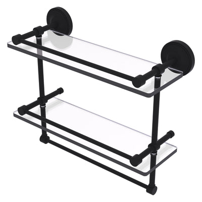 Prestige Regal Collection Gallery Rail Double Glass Shelf with Towel Bar