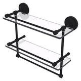 Prestige Regal Collection Gallery Rail Double Glass Shelf with Towel Bar