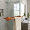 Que New Collection Back to Back Shower Door Towel Bar