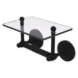 Que New Collection Two Post Toilet Tissue Holder with Glass Shelf