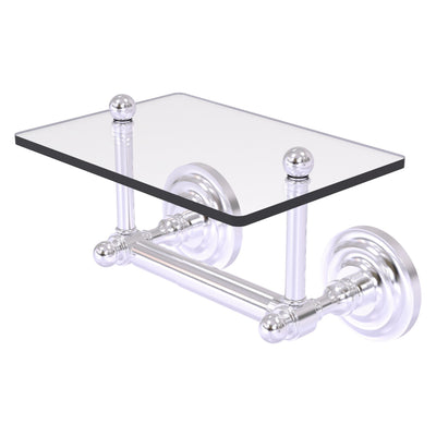 Que New Collection Two Post Toilet Tissue Holder with Glass Shelf