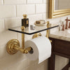 Que New Collection Two Post Toilet Tissue Holder with Glass Shelf