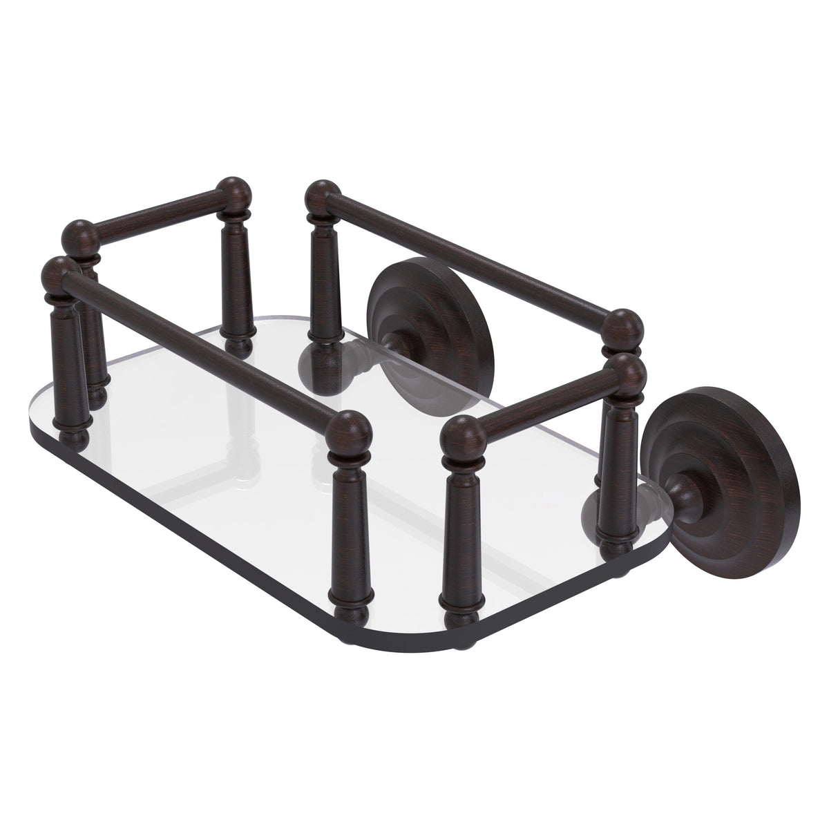 Que New Collection Wall Mounted Glass Guest Towel Tray
