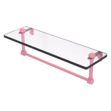 Glass Vanity Shelf with Integrated Towel Bar