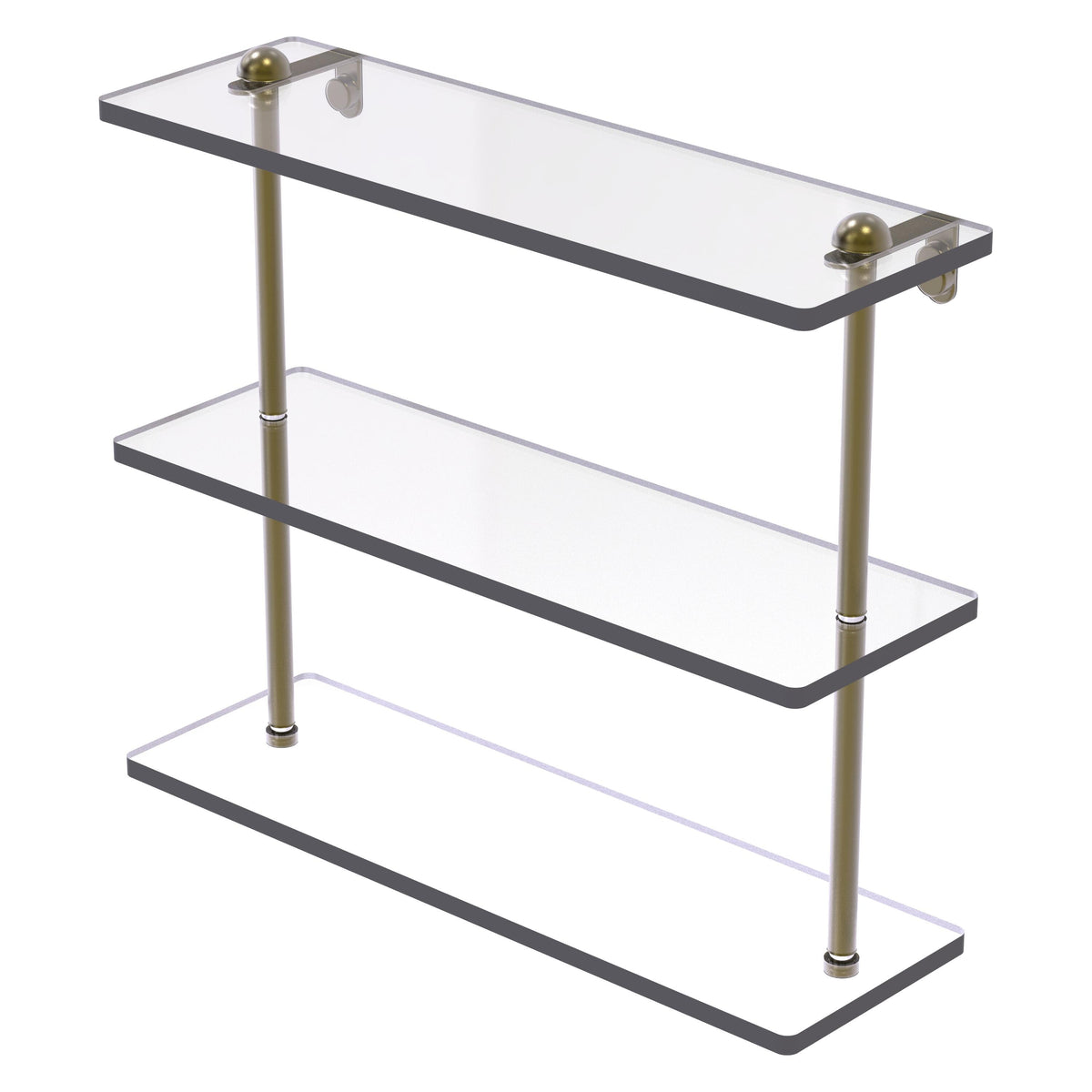 Triple Tiered Vanity Glass Shelf with Beveled Edges