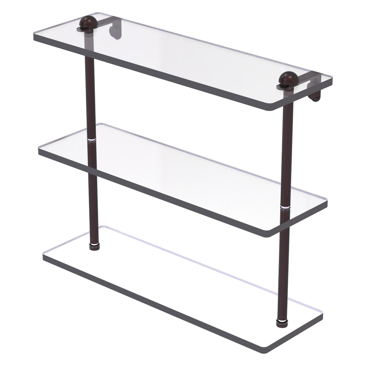 Triple Tiered Vanity Glass Shelf with Beveled Edges