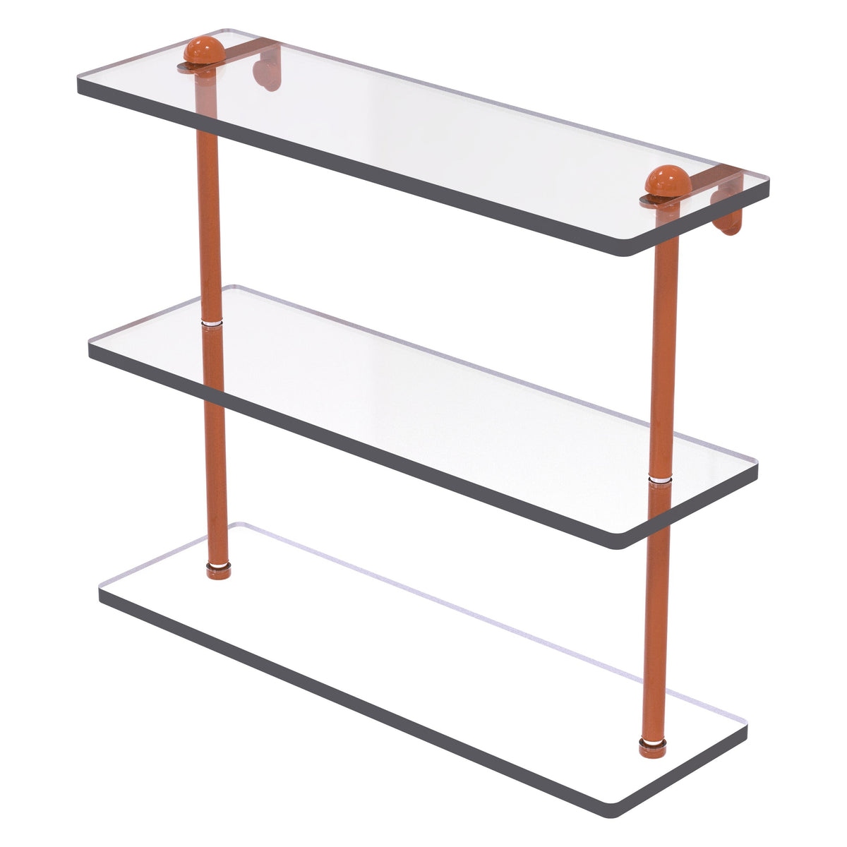 Triple Tiered Vanity Glass Shelf with Beveled Edges