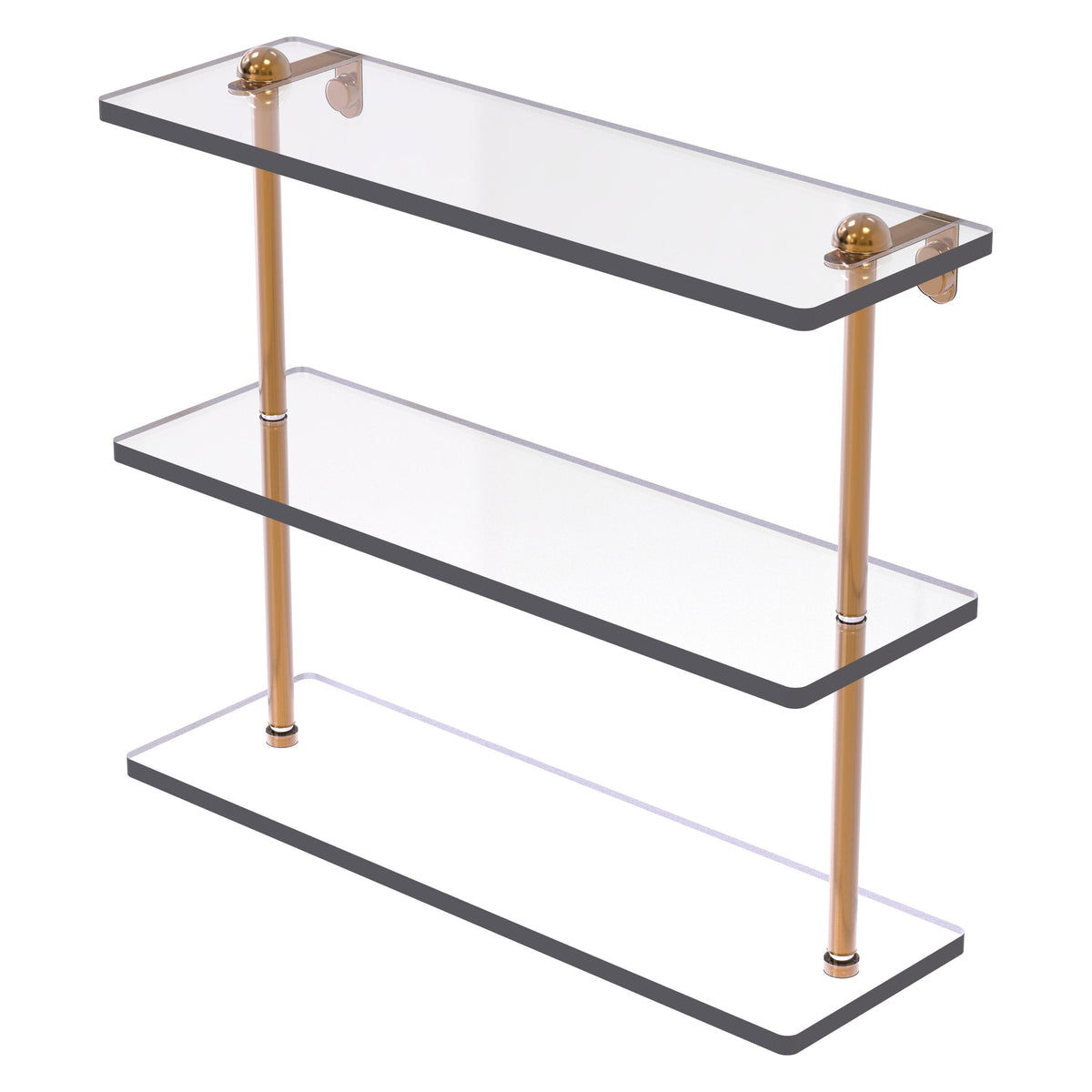 Triple Tiered Vanity Glass Shelf with Beveled Edges